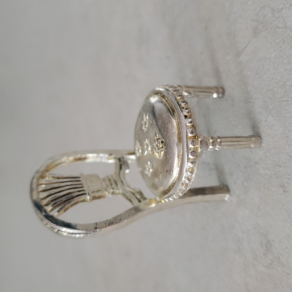 Vintage Godinger Silver Miniature Chair Decor Or Dollhouse